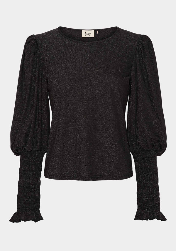 I SAY Barbel Blouse Blouses H87 Black w/Silver