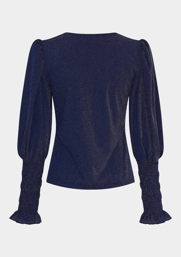I SAY Barbel Blouse Blouses M98 Blue w/Silver