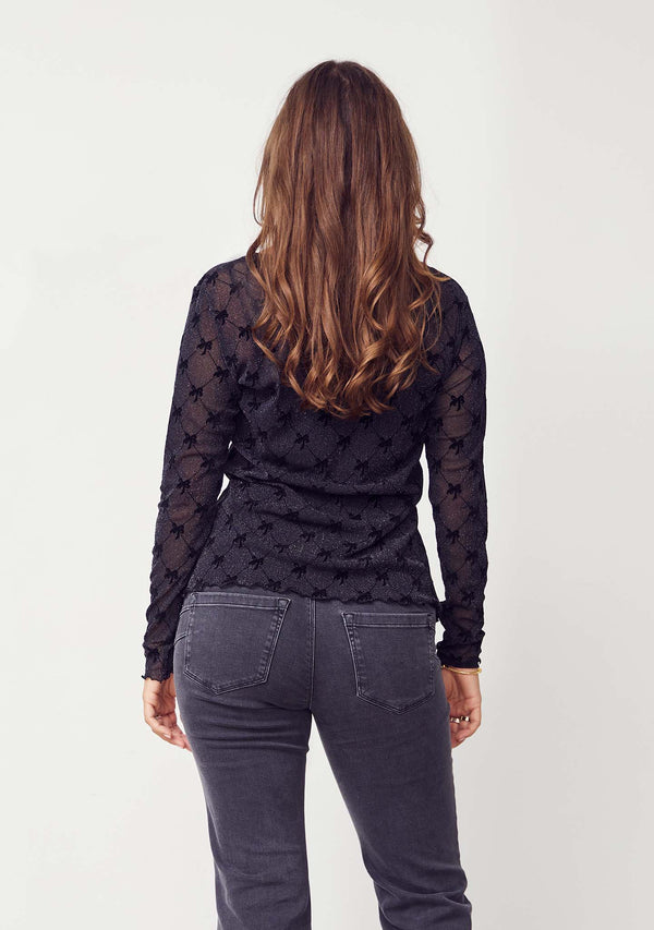 I SAY Fifi Blouse Blouses N01 Black Bow