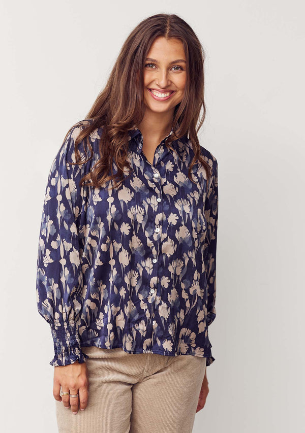 I SAY Melba Printed Blouse Blouses A30 Blue Mood