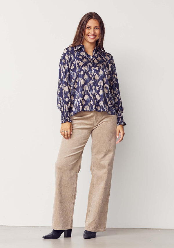 I SAY Melba Printed Blouse Blouses A30 Blue Mood