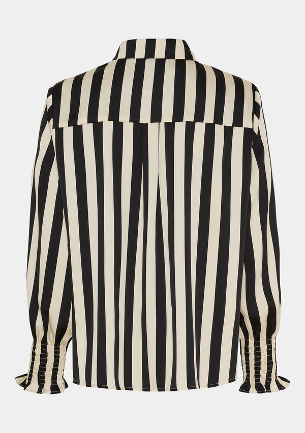 I SAY Melba Printed Blouse Blouses M27 Black/Cream Stripe