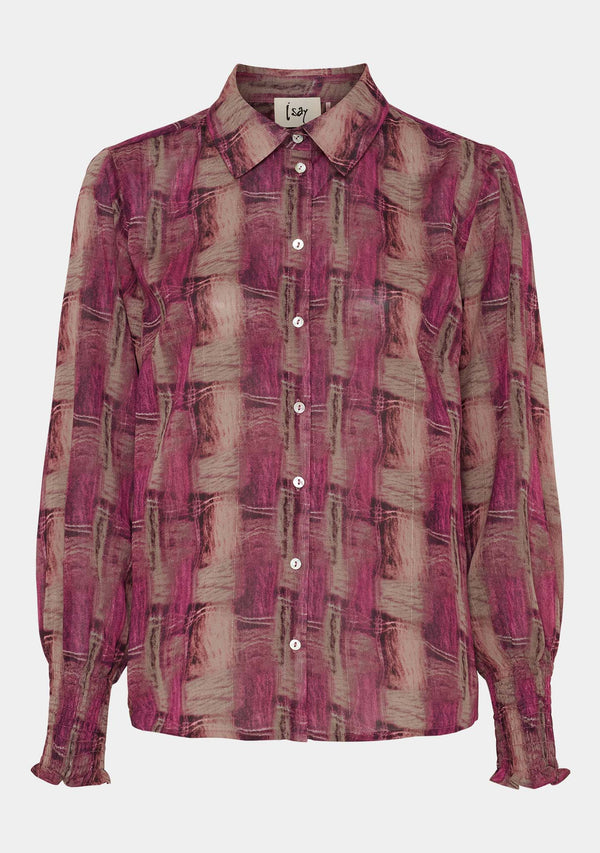 I SAY Vibse Shirt Shirts N04 Potato/Cerise Flow