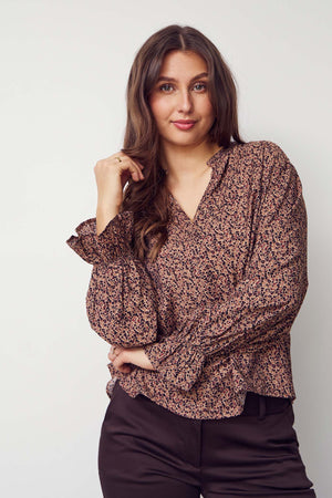 I SAY Ane Blouse Blouses M81 Wine Flower Dream