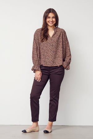 I SAY Ane Blouse Blouses M81 Wine Flower Dream