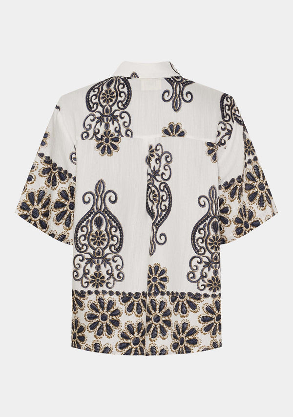 I SAY Ane Button Shirt Shirts N25 Summer Border Print