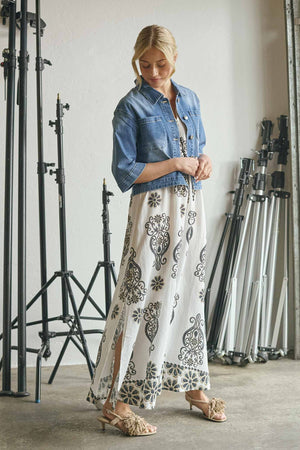 I SAY Ane Long Dress Dresses N25 Summer Border Print