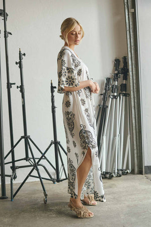 I SAY Ane Long Dress Dresses N25 Summer Border Print