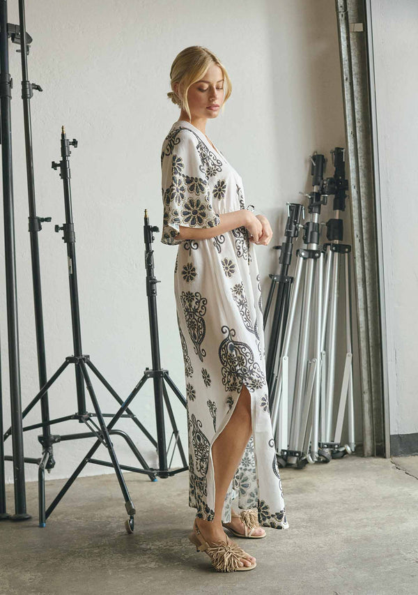 I SAY Ane Long Dress Dresses N25 Summer Border Print