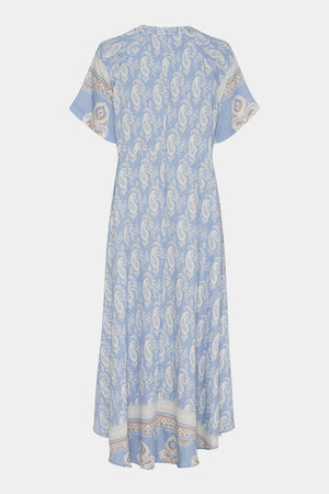 I SAY Ane New Dress Dresses D88 Light Blue Border Paisley