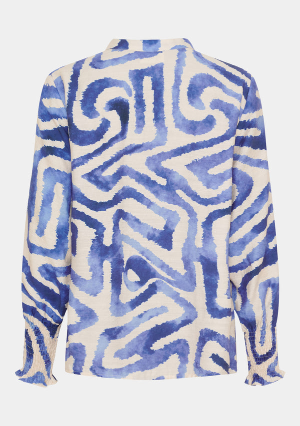 I SAY Ane Printed Blouse Blouses N21 Blue Graphical