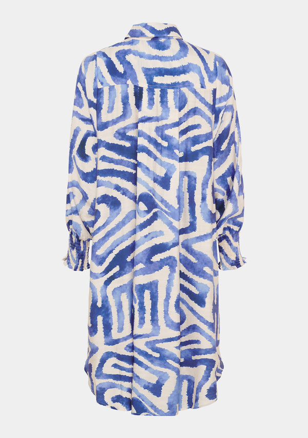 I SAY Ane Printed Dress Dresses N21 Blue Graphical