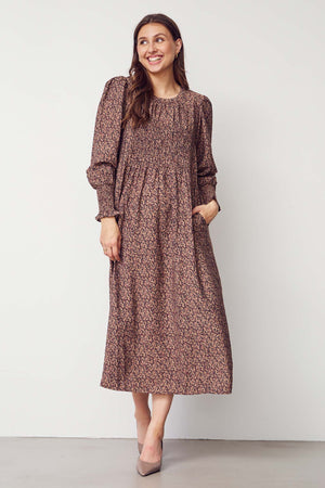 I SAY Ane Smock Dress Dresses M81 Wine Flower Dream