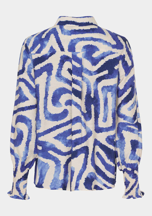 I SAY Ane Smock Shirt Shirts N21 Blue Graphical