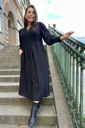 I SAY Ane V-Neck Dress Dresses 900 Black