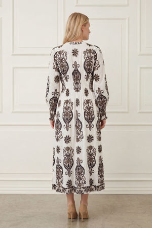 I SAY Ane V-Neck Dress Dresses N25 Summer Border Print