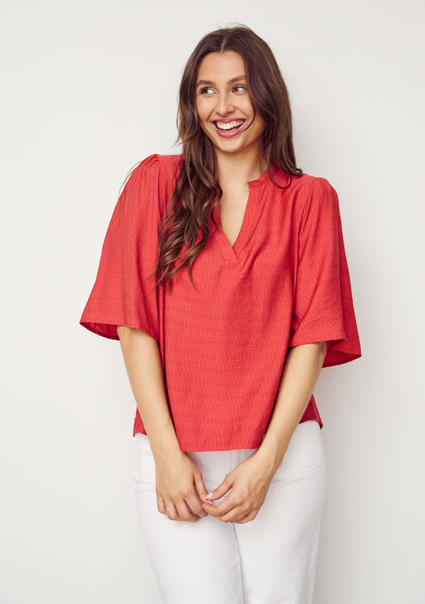 I SAY Ane s/s Blouse Blouses 432 Fresh Red