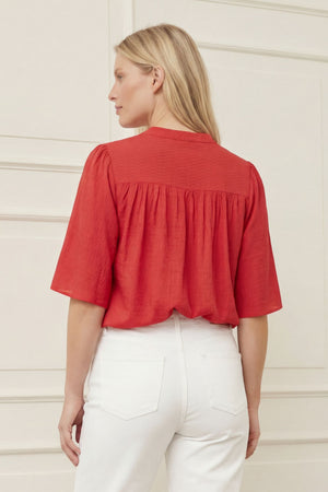 I SAY Ane s/s Blouse Blouses 432 Fresh Red