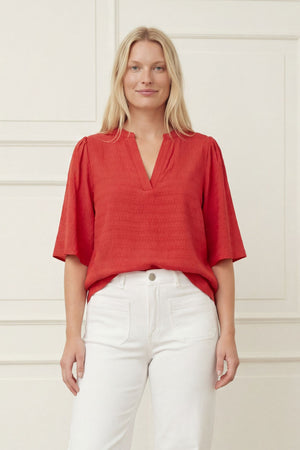I SAY Ane s/s Blouse Blouses 432 Fresh Red