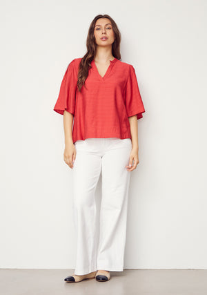 I SAY Ane s/s Blouse Blouses 432 Fresh Red