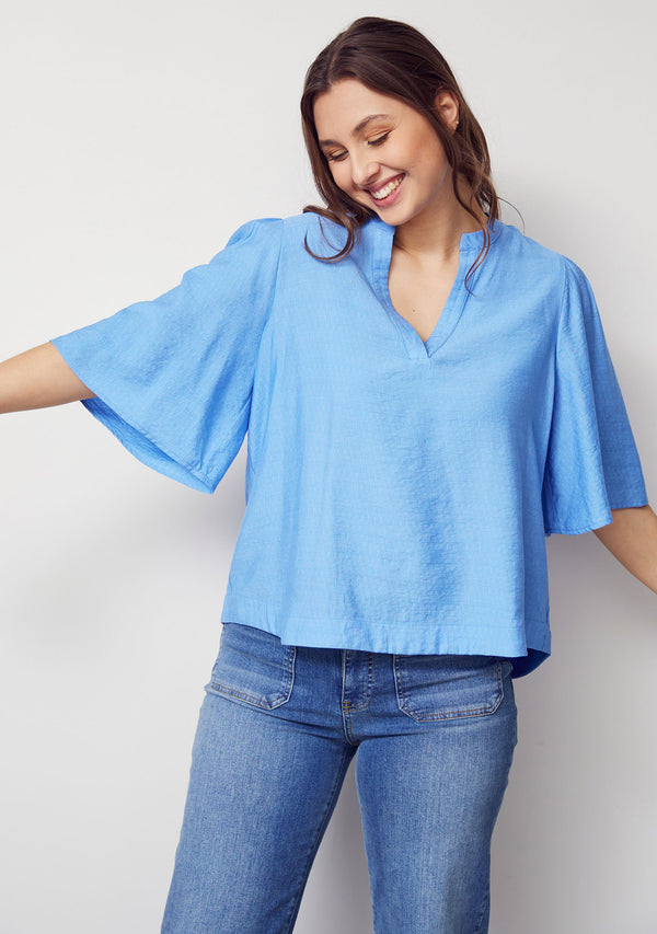 I SAY Ane s/s Blouse Blouses 608 Spring Blue