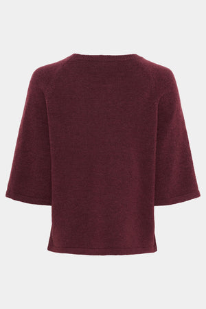 I SAY Anna 3/4 Sleeve Pullover Knitwear 434 Wine