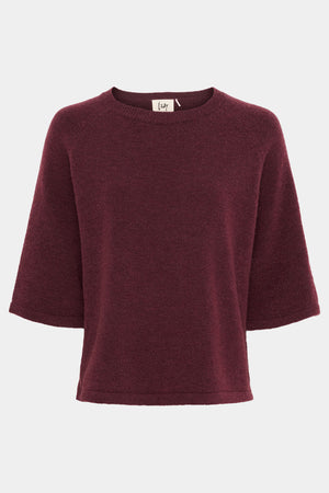 I SAY Anna 3/4 Sleeve Pullover Knitwear 434 Wine