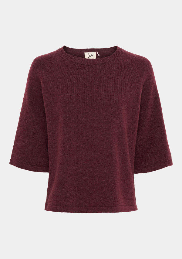 I SAY Anna 3/4 Sleeve Pullover Knitwear 434 Wine