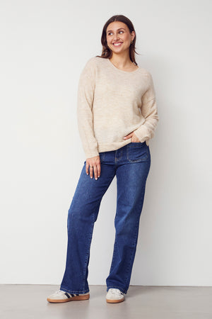 I SAY Anna Classic Pullover Knitwear 111 Sand Melange