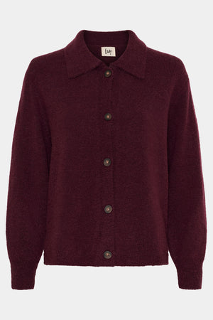 I SAY Anna Colar Cardigan Knitwear 434 Wine