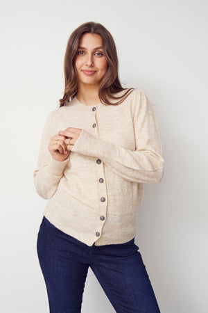I SAY Anna Deco Cardigan Knitwear 111 Sand Melange