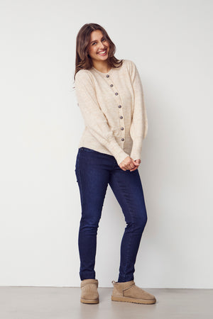 I SAY Anna Deco Cardigan Knitwear 111 Sand Melange