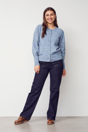 I SAY Anna Deco Cardigan Knitwear 678 Ice Blue