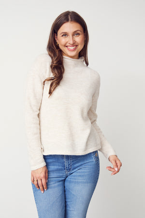I SAY Anna Highneck Pullover Knitwear 101 Broken White