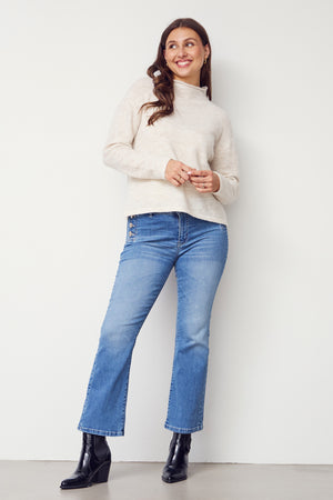 I SAY Anna Highneck Pullover Knitwear 101 Broken White