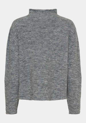 I SAY Anna Highneck Pullover Knitwear 947 Grey Melange