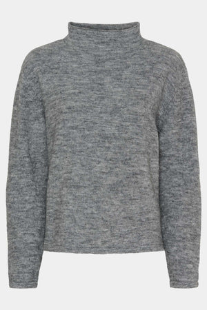 I SAY Anna Highneck Pullover Knitwear 947 Grey Melange