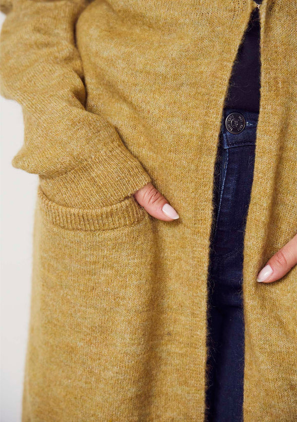 I SAY Anna Long Cardigan Knitwear 803 Lime Melange