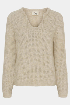 I SAY Anna String Pullover Knitwear 111 Sand Melange