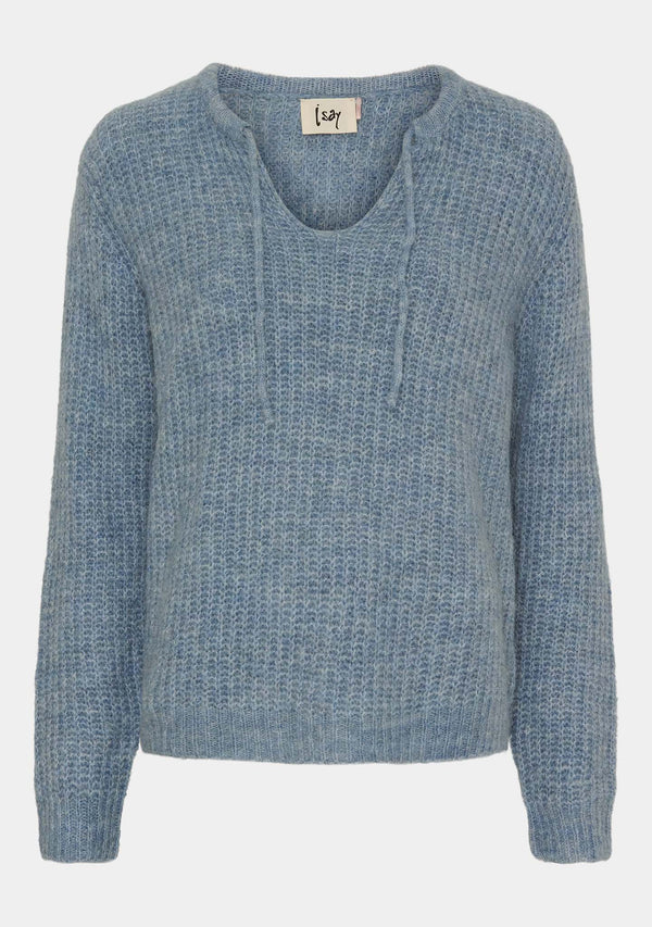 I SAY Anna String Pullover Knitwear 678 Ice Blue