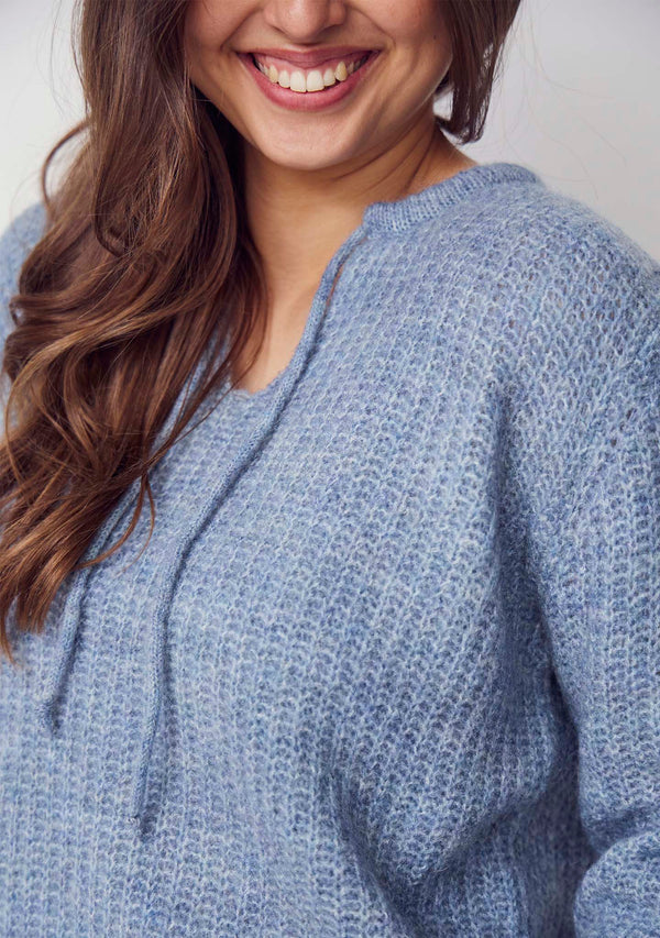 I SAY Anna String Pullover Knitwear 678 Ice Blue