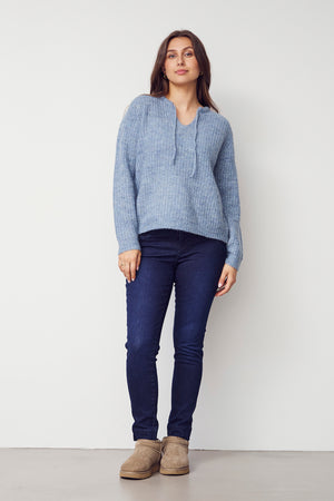 I SAY Anna String Pullover Knitwear 678 Ice Blue
