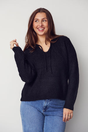 I SAY Anna String Pullover Knitwear 900 Black