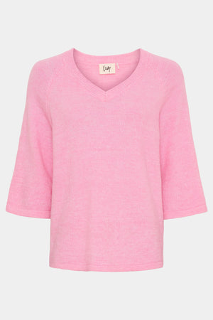 I SAY Anna s/s V-Neck Pullover Knitwear 550 Fresh Pink