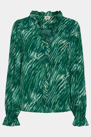 I SAY Annica Flounce Blouse Blouses M54 Green Float
