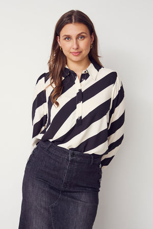 I SAY Asta Blouse Blouses M19 Luxury stripe