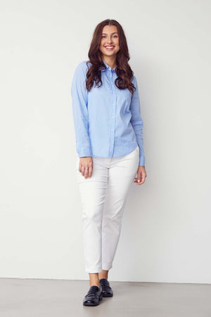 I SAY Bellis Striped Shirt Shirts M56 Light Blue Pinstripe