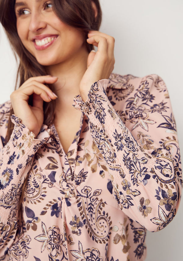 I SAY Bitten Blouse Blouses M94 Rose Floral