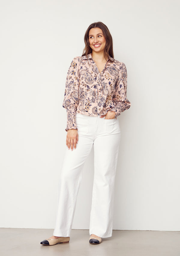 I SAY Bitten Blouse Blouses M94 Rose Floral