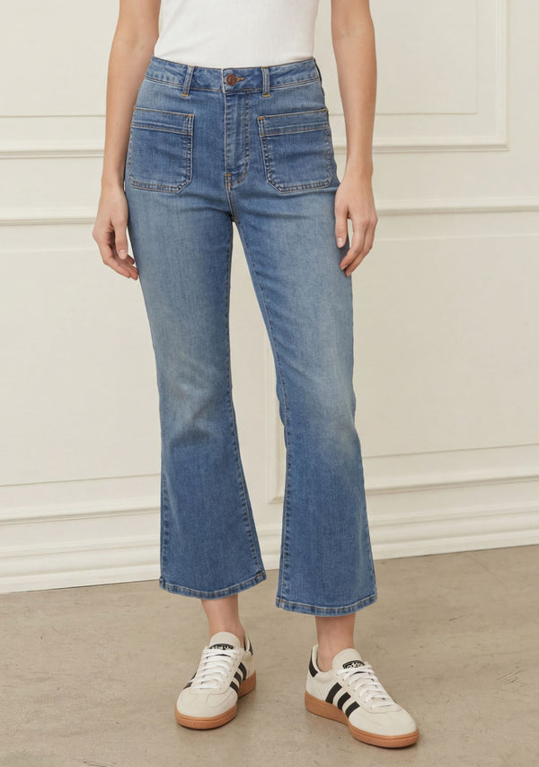I SAY Bologna Kickflare Jeans Pants 606 Mid Denim